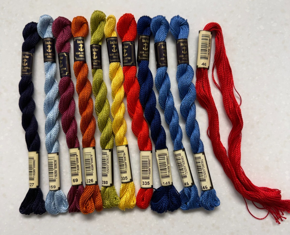 Anchor Pearl Cotton Perle No. 5 Embroidery Floss Skeins Lot (11 Pcs)
